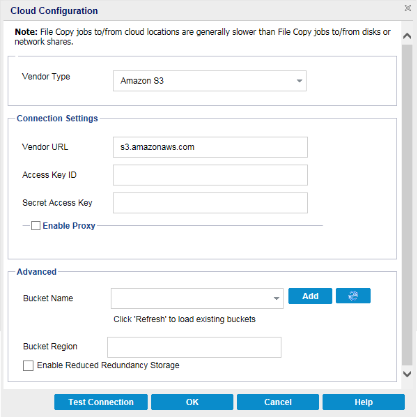 Specify Cloud Configuration for File Copy